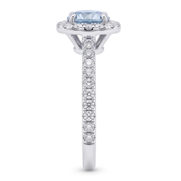 Bague Diamant Naturels Extraits des Mines ( et non cultivés en laboratoire ) Bleu