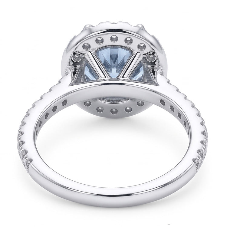 Bague Diamant Naturels Extraits des Mines ( et non cultivés en laboratoire ) Bleu
