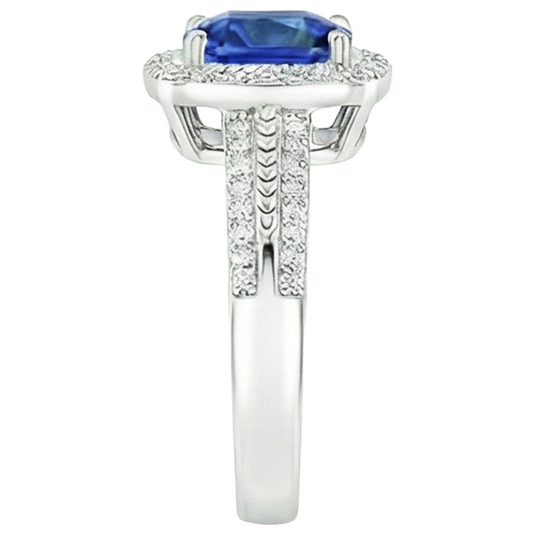 naturel round diamant 4.50carats bague vue de profil