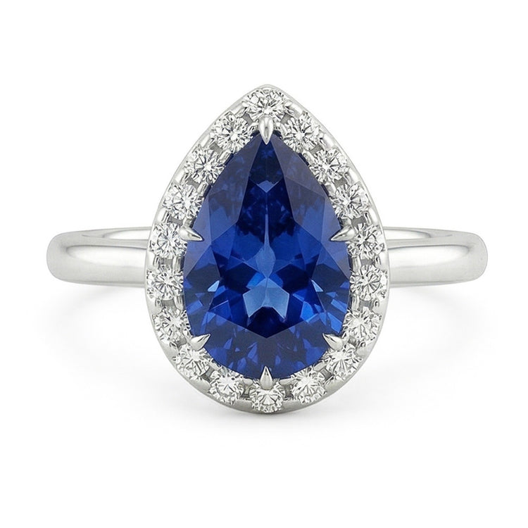 naturel pear diamant 6.75carats bague détail rapproché