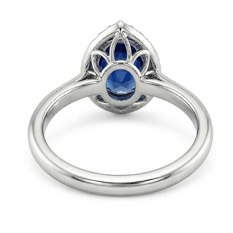 naturel pear diamant 6.75carats bague vue de profil