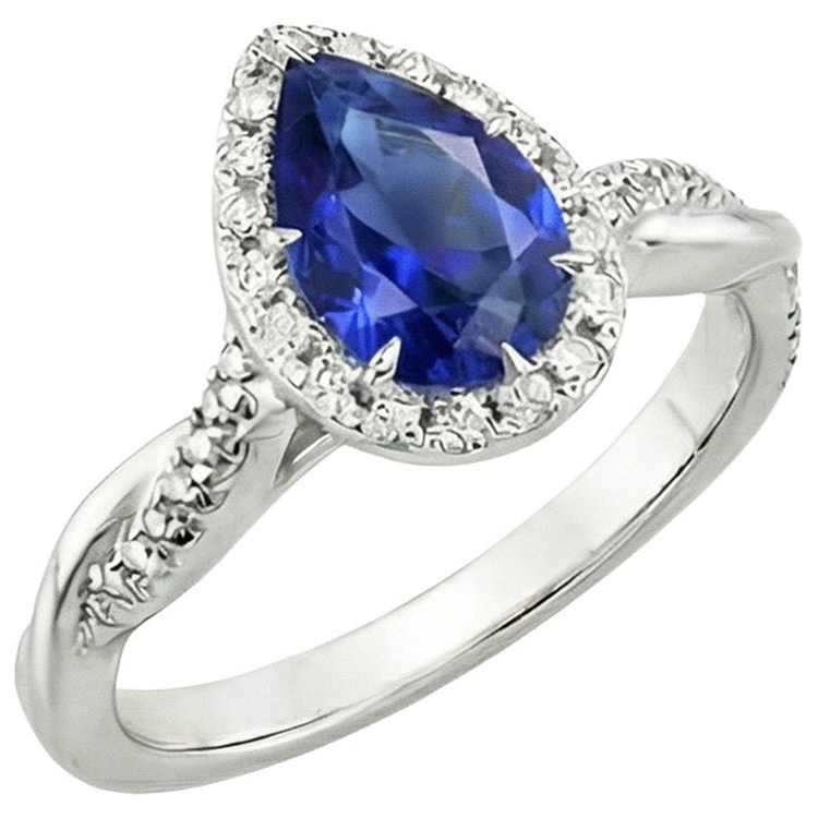 naturel pear diamant 7.25carats bague vue de dessus
