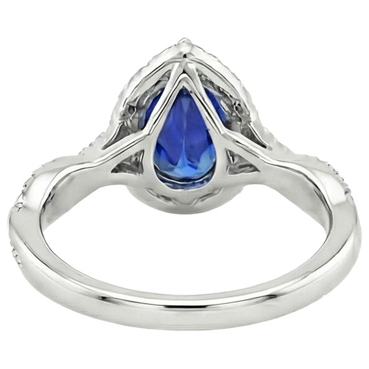 naturel pear diamant 7.25carats bague sur blanc