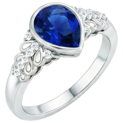 Bague Diamant Naturels Extraits des Mines ( et non cultivés en laboratoire ) New Bezel Serti Saph...