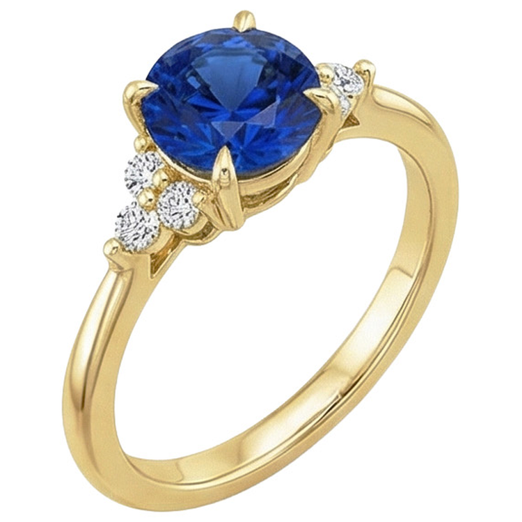 naturel round diamant 2.50carats bague angle de côté