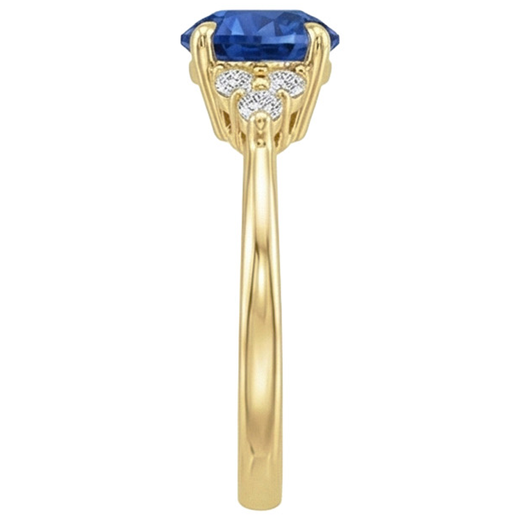 naturel round diamant 2.50carats bague vue de profil
