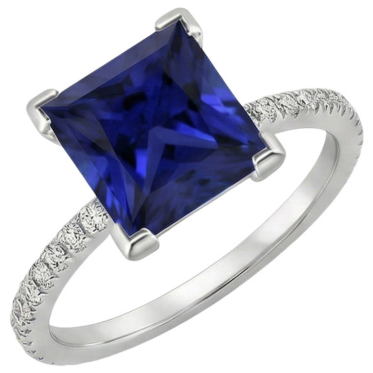 naturel diamant 5.50carats bague angle de côté
