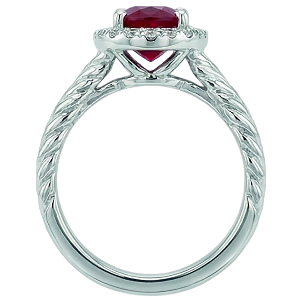 naturel oval diamant 1.16carats bague vue de profil