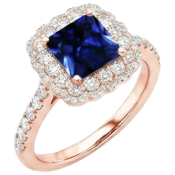 Bague Diamant Naturel 7 Carats - Or Rose 14K