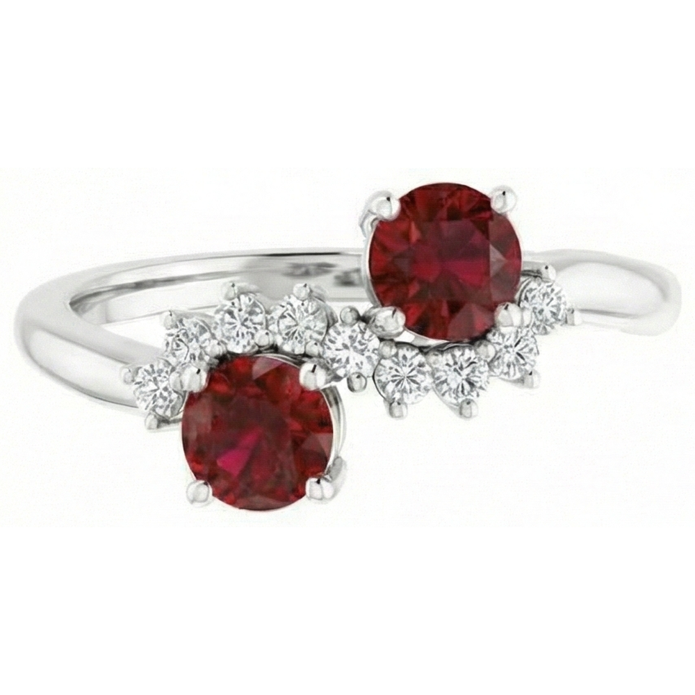 naturel round rubis 2.40carats bague vue de face