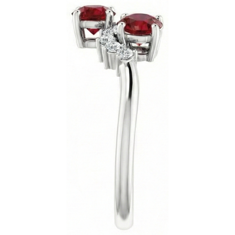 naturel round rubis 2.40carats bague vue de dessus