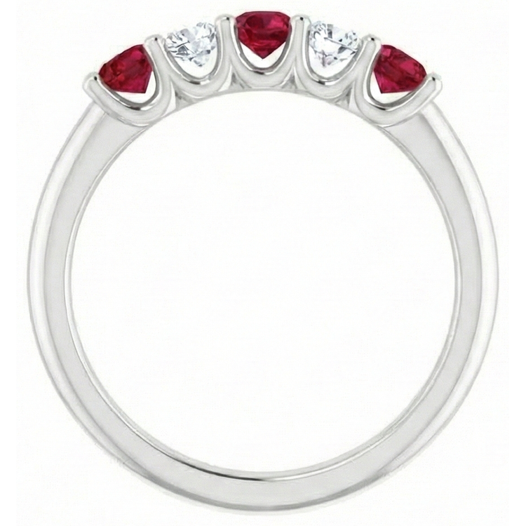 Bague Diamant Naturels Extraits des Mines ( et non cultivés en laboratoire ) Rond Rubis Pierre 2 Carats Or Blanc 14K Bijoux