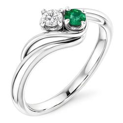 Bague Diamant Naturels Extraits des Mines ( et non cultivés en laboratoire ) Rond Sertissage Émeraude Verte 1.50 Carat