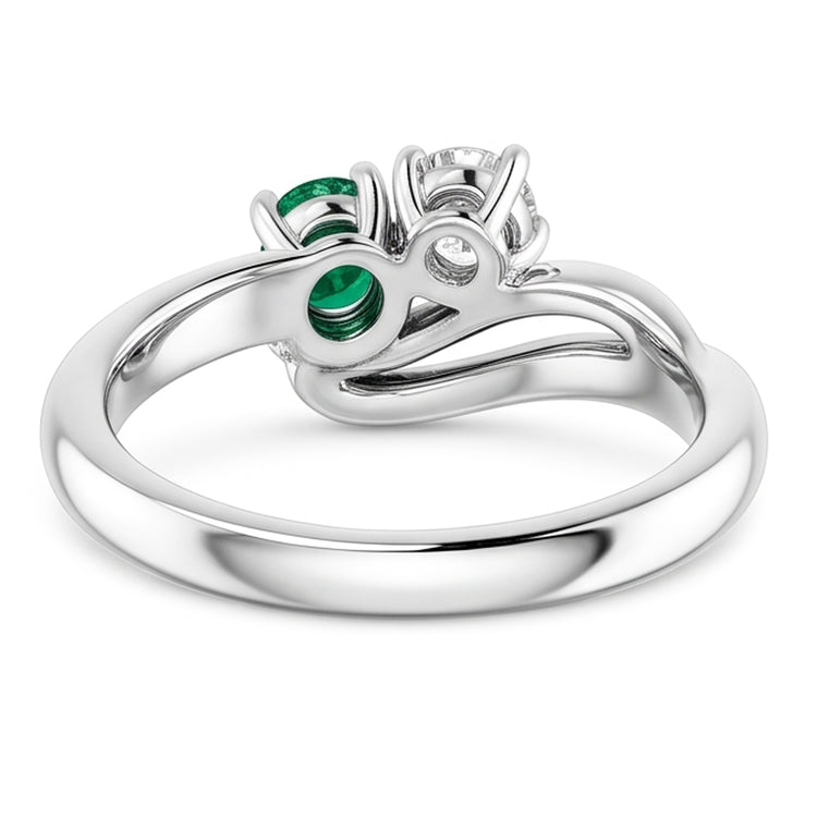 Bague Diamant Naturels Extraits des Mines ( et non cultivés en laboratoire ) Rond Sertissage Émeraude Verte 1.50 Carat