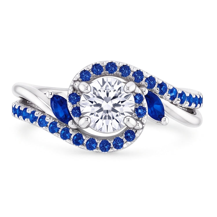Bague Diamant Naturels Extraits des Mines ( et non cultivés en laboratoire ) Saphir Bleu 1.65 Carat