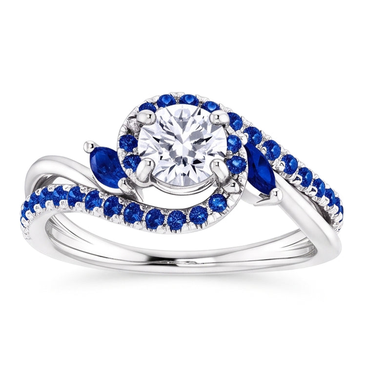 Bague Diamant Naturels Extraits des Mines ( et non cultivés en laboratoire ) Saphir Bleu 1.65 Carat