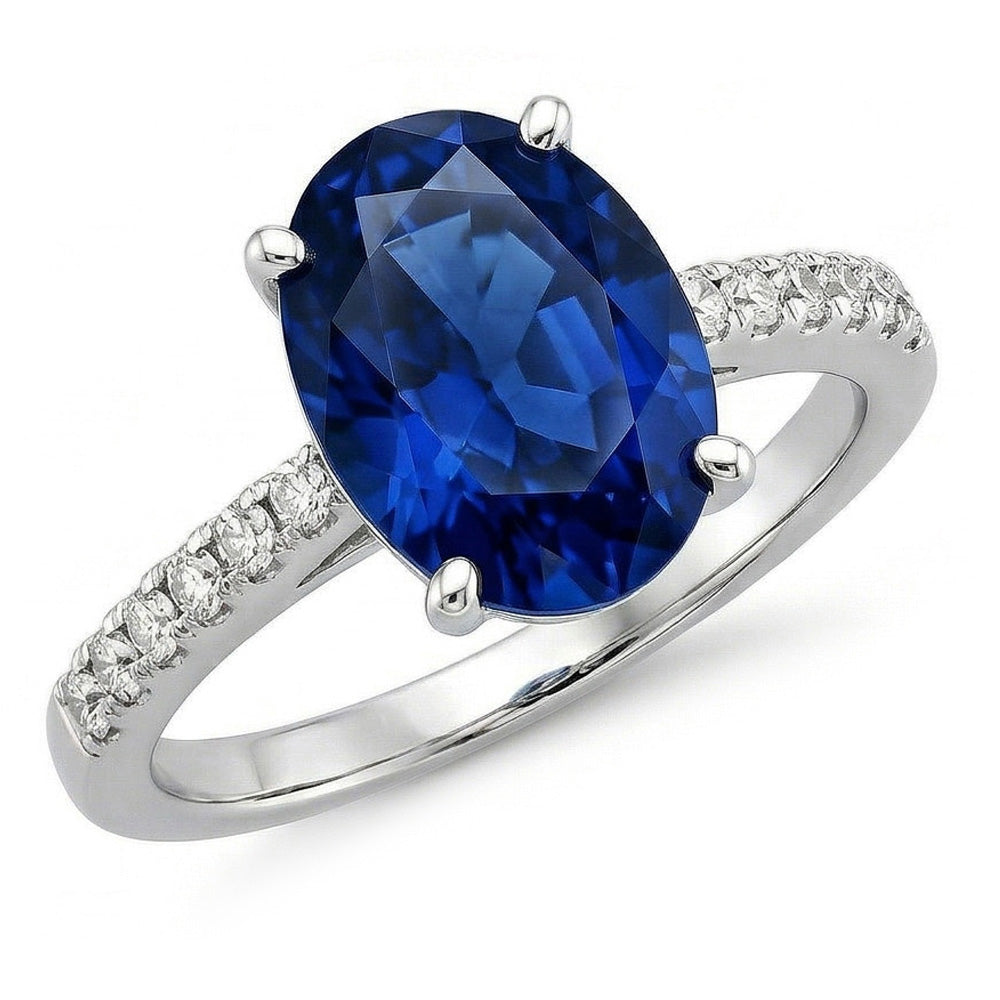 naturel oval diamant 2carats bague vue de face
