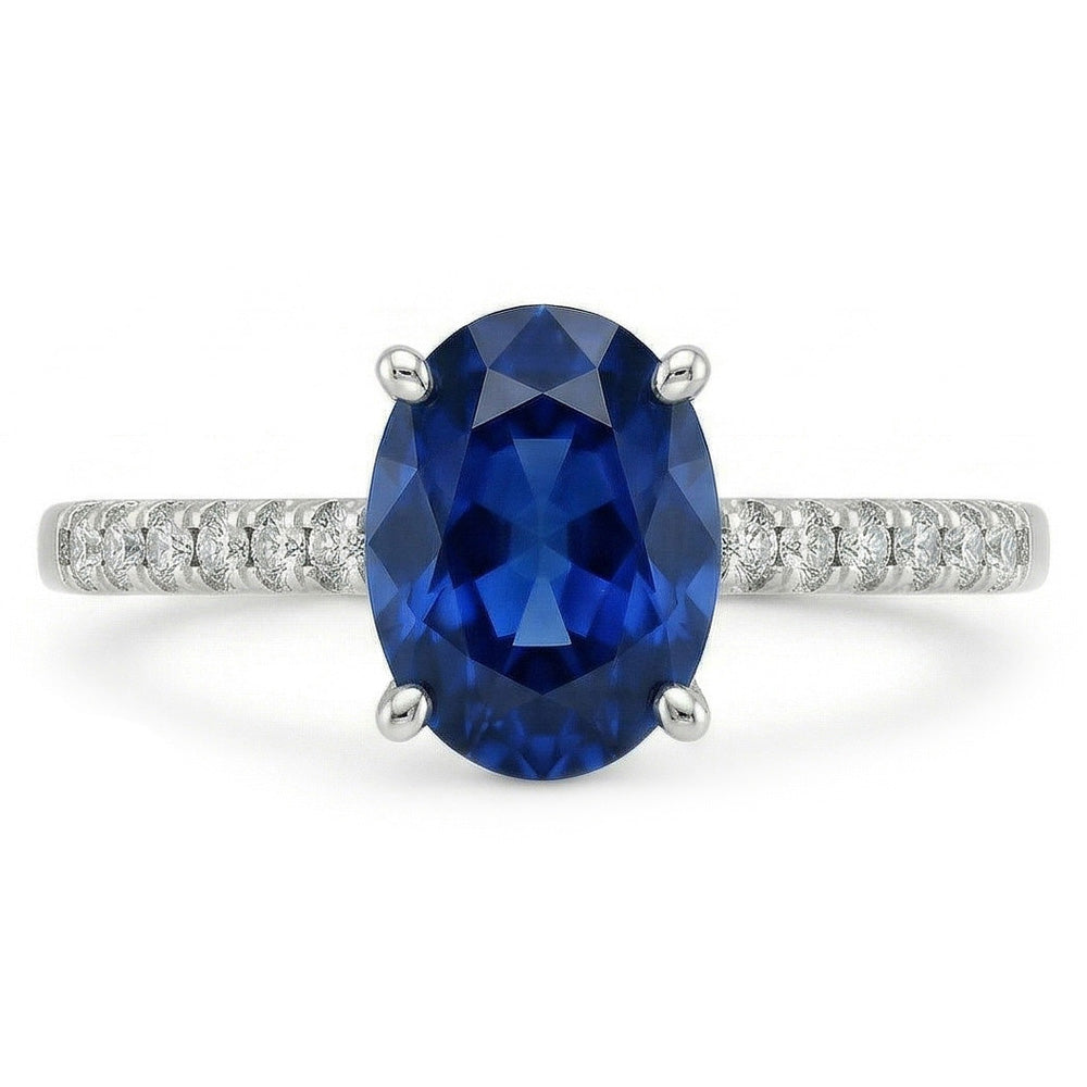naturel oval diamant 2carats bague angle de côté