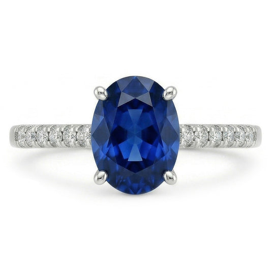 naturel oval diamant 2carats bague angle de côté