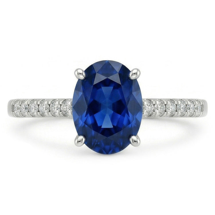 naturel oval diamant 2carats bague angle de côté