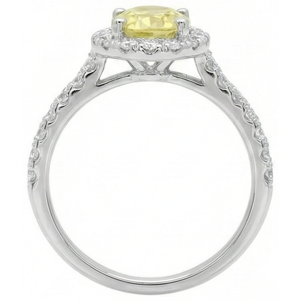 naturel round diamant 5carats bague vue de profil