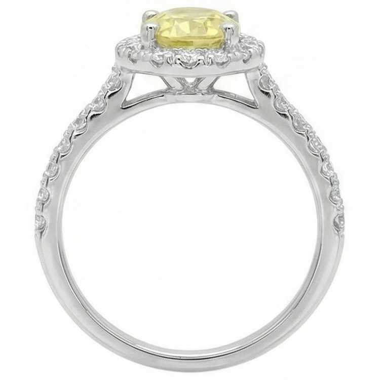 naturel round diamant 5carats bague vue de profil