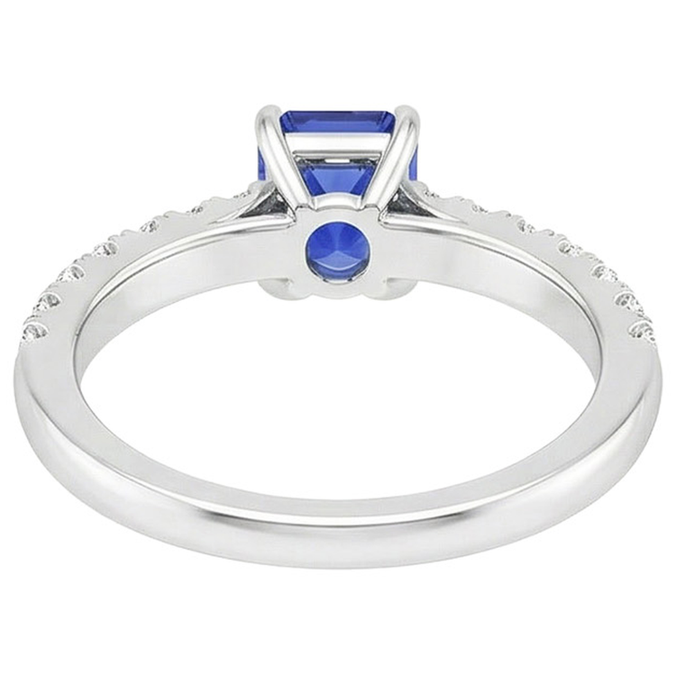 Bague Diamant Naturels Extraits des Mines ( et non cultivés en laboratoire ) Sertissage Pavé Émeraude Saphir De Ceylan 4.25 Carats
