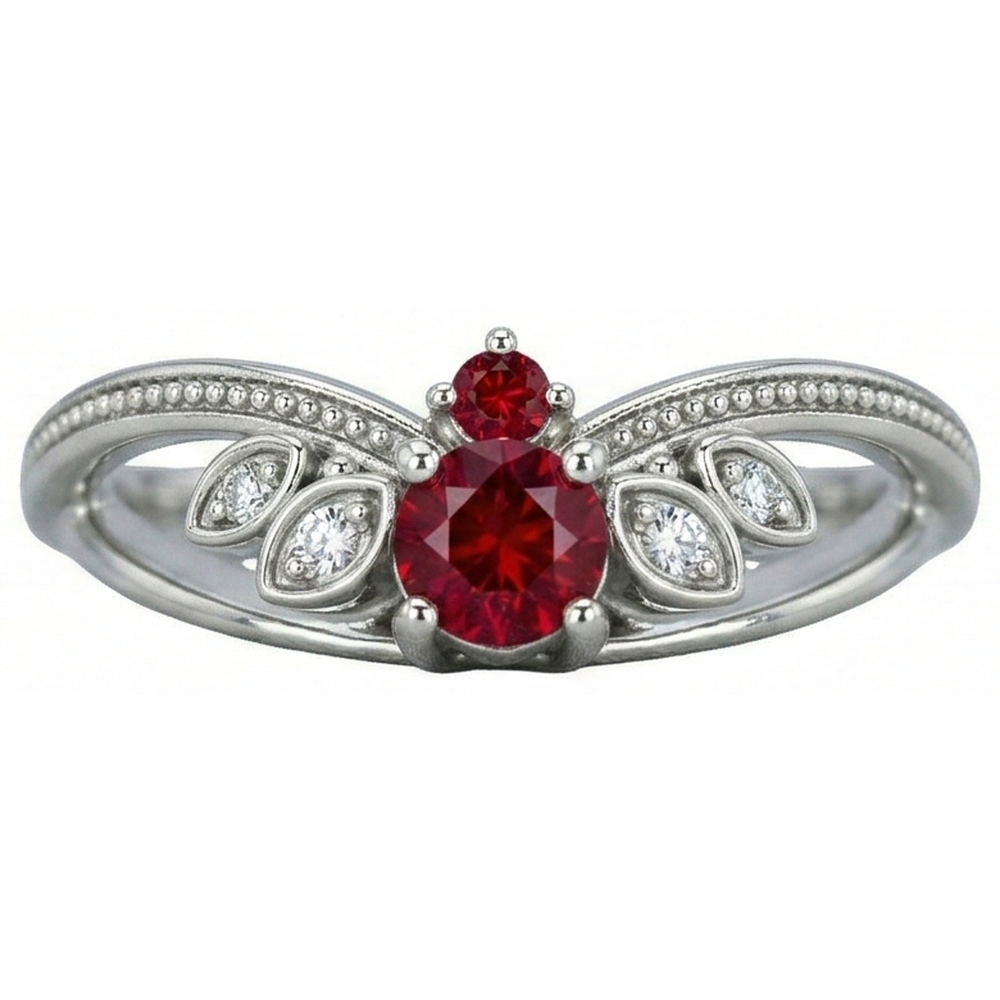 naturel round diamant 1carats bague vue de dessus