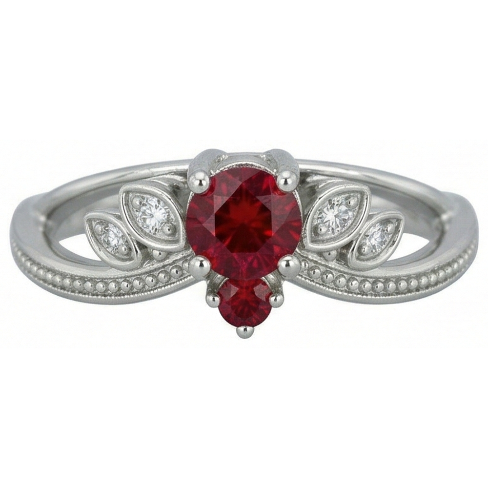 naturel round diamant 1carats bague vue de profil