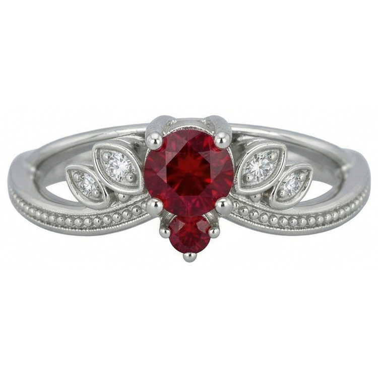 naturel round diamant 1carats bague vue de profil