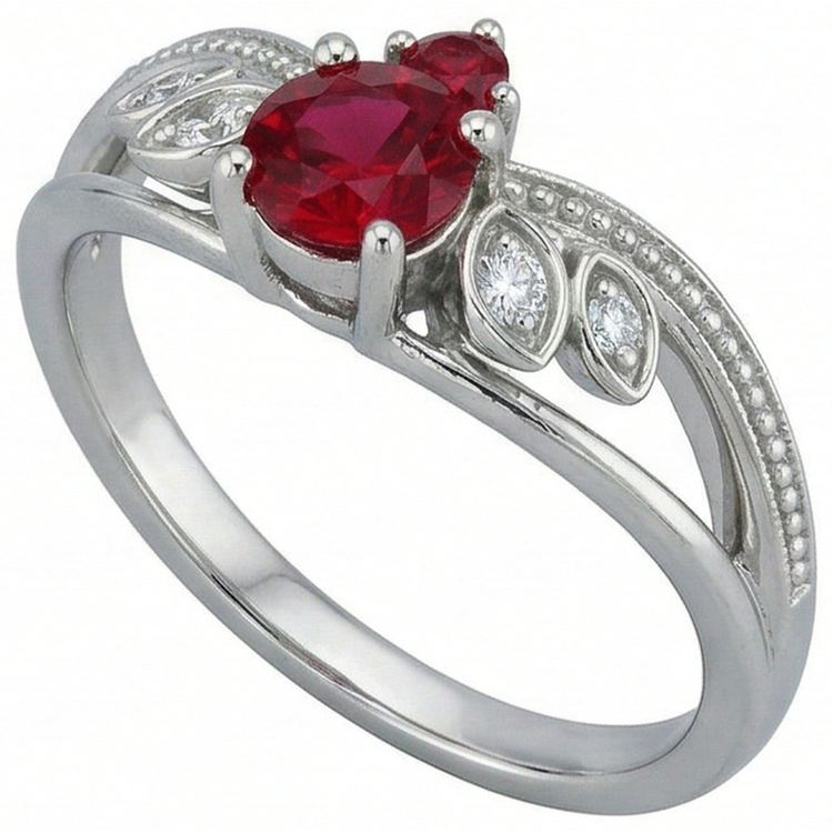 naturel round diamant 1carats bague sur blanc