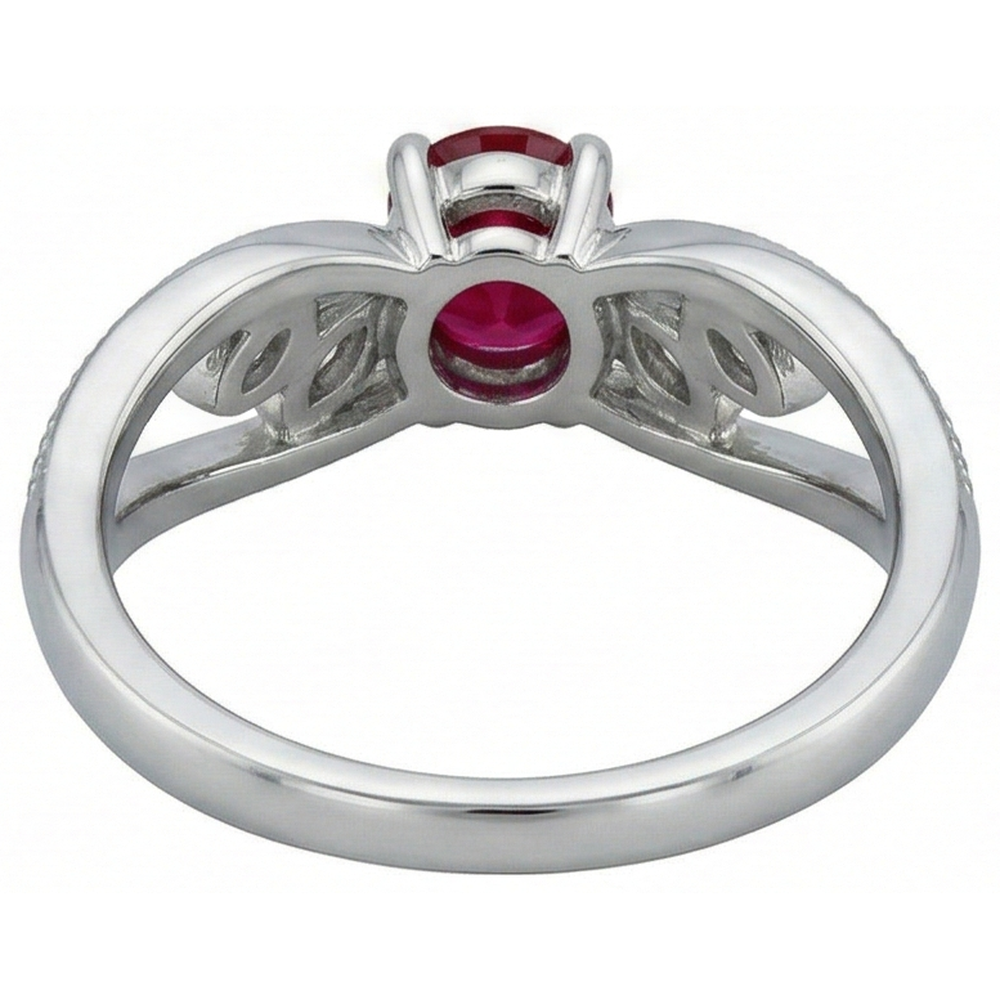 naturel round diamant 1carats bague trois quarts