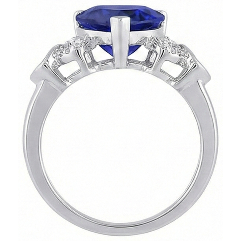 naturel round diamant 3.50carats bague sur blanc