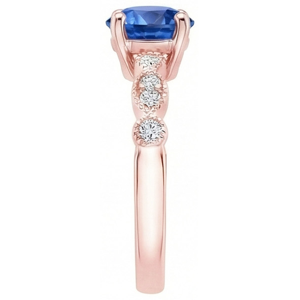 naturel round diamant 2.50carats bague vue de profil