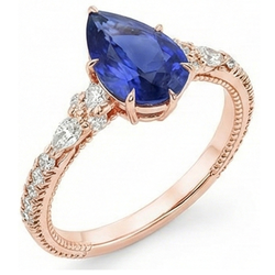 Bague Diamant Naturel 5.50 Carats - Or Rose 14K