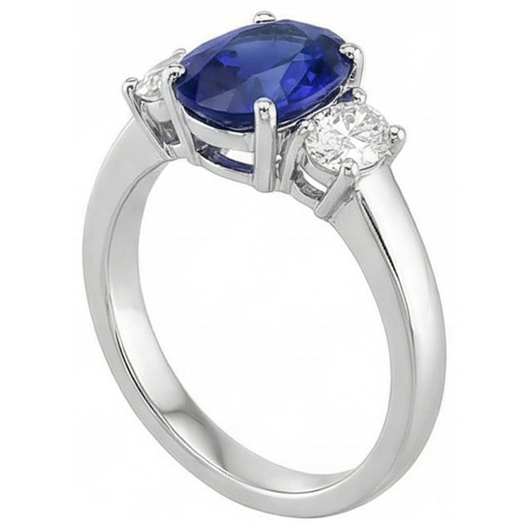 naturel oval diamant 5carats bague avec accents diamants
