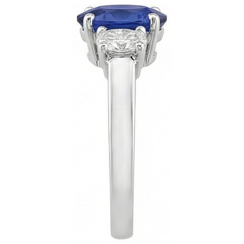 naturel oval diamant 5carats bague trois quarts