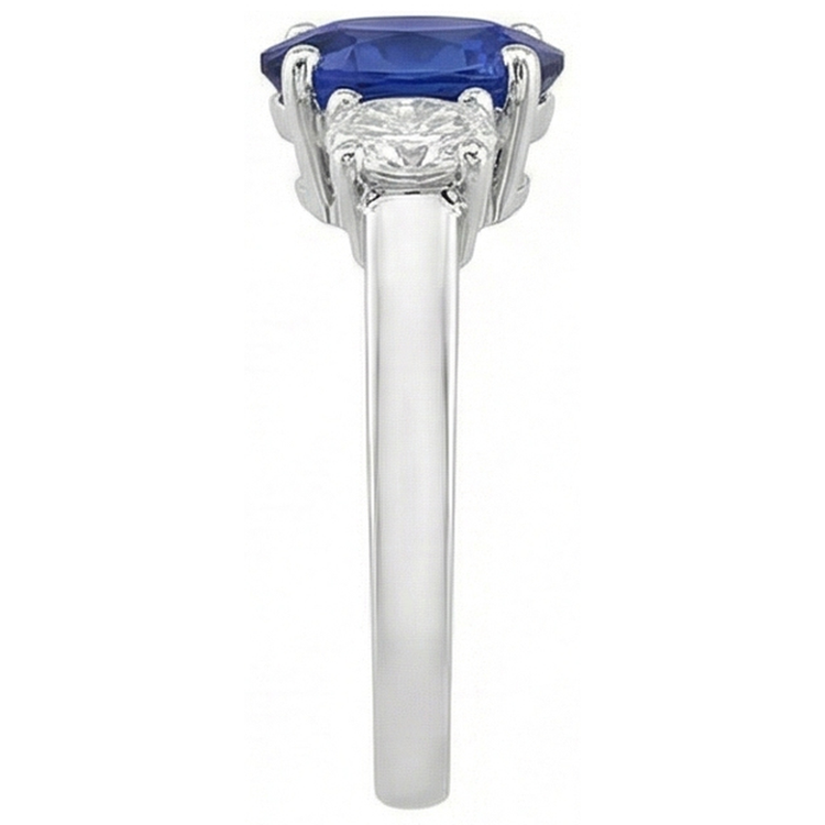 naturel oval diamant 5carats bague trois quarts