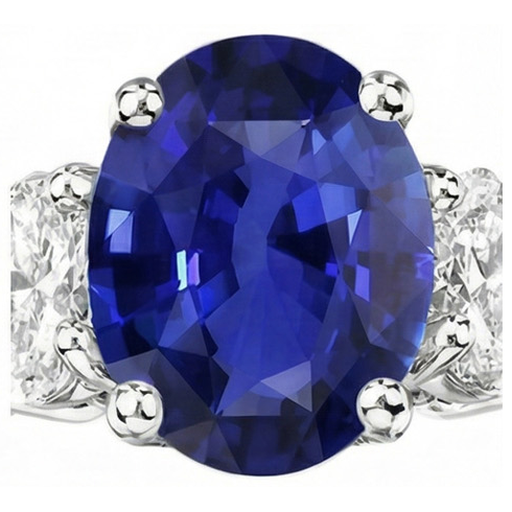 naturel oval diamant 5carats bague vue de dessus