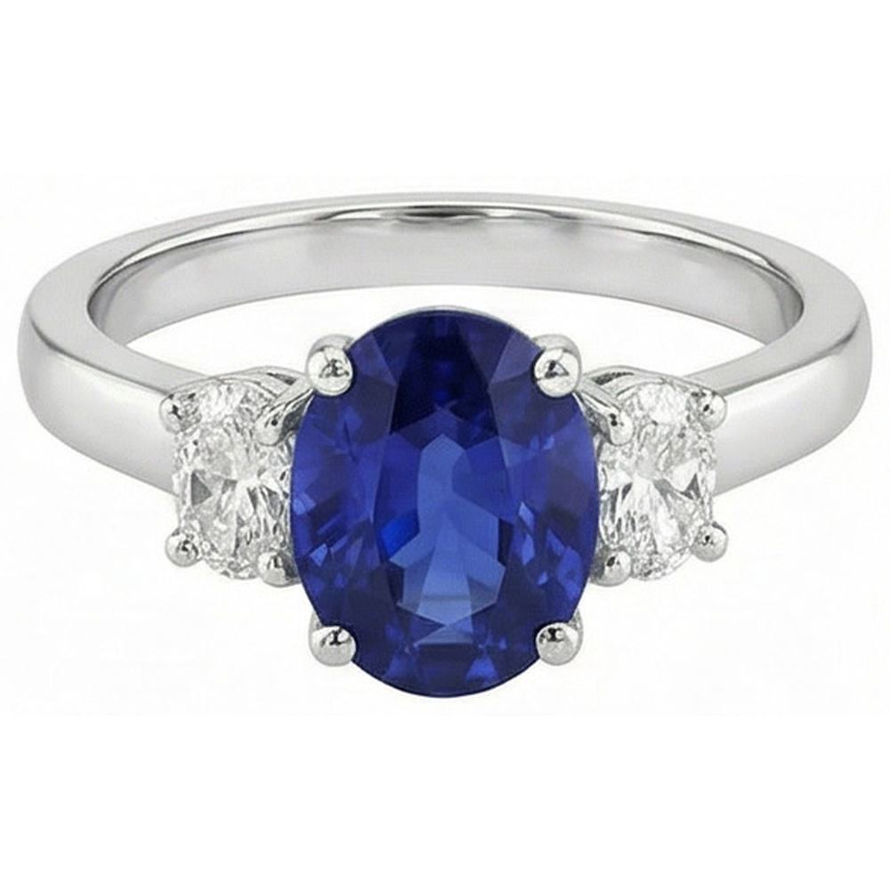 naturel oval diamant 5carats bague vue de profil