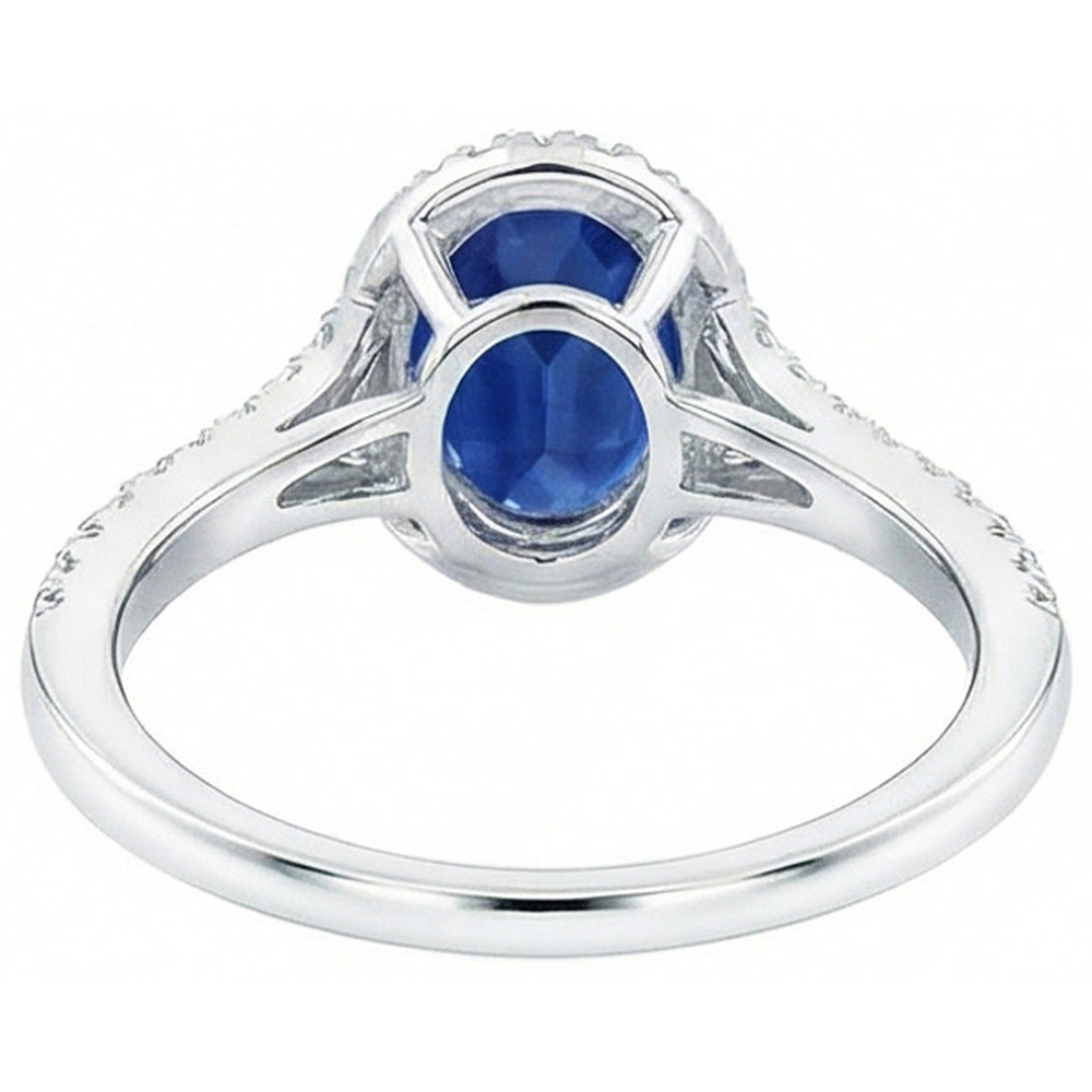 naturel oval diamant 2.50carats bague sur blanc