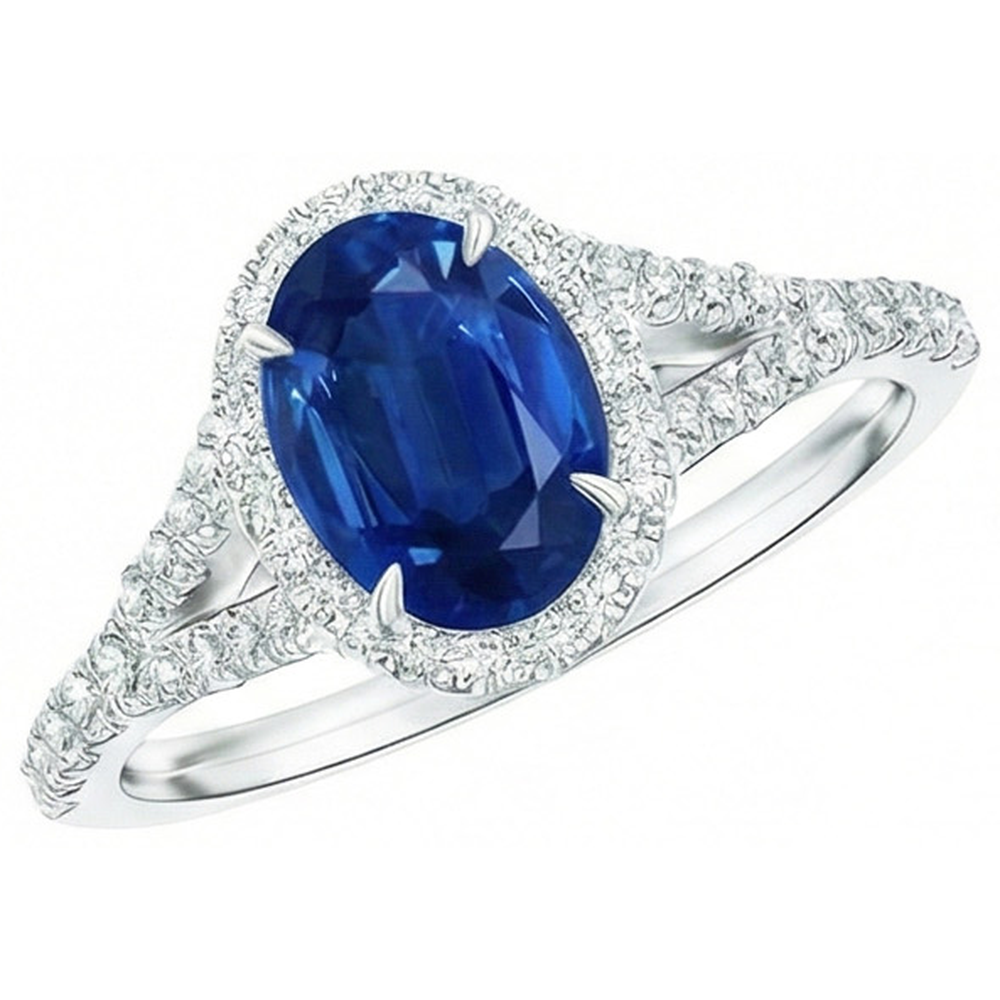 naturel oval diamant 2.50carats bague détail rapproché