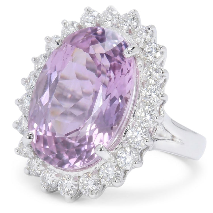 Bague Diamant Pierre Kunzite à Vendre