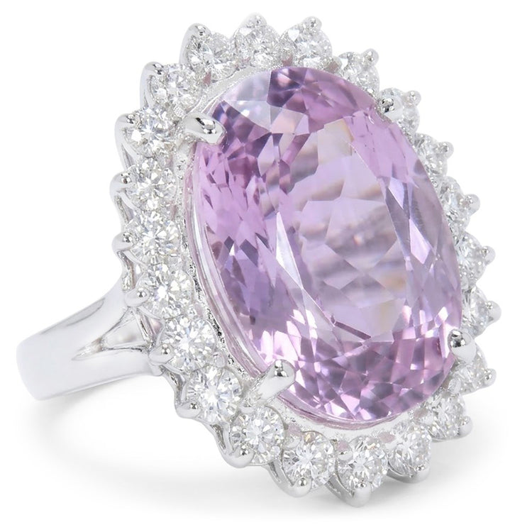 Bague Diamant Pierre Kunzite à Vendre