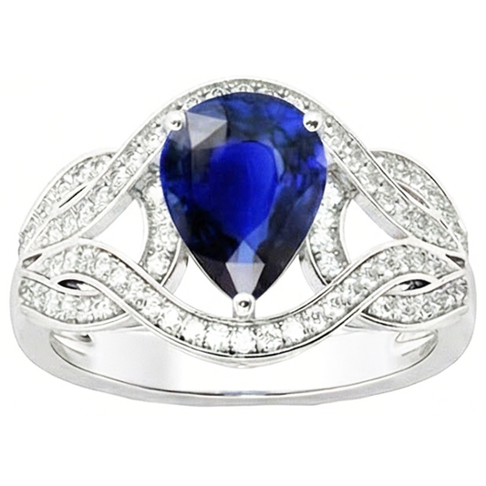naturel pear diamant 3carats bague angle de côté