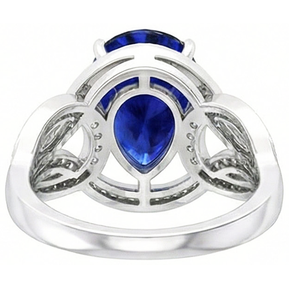 naturel pear diamant 3carats bague vue de profil