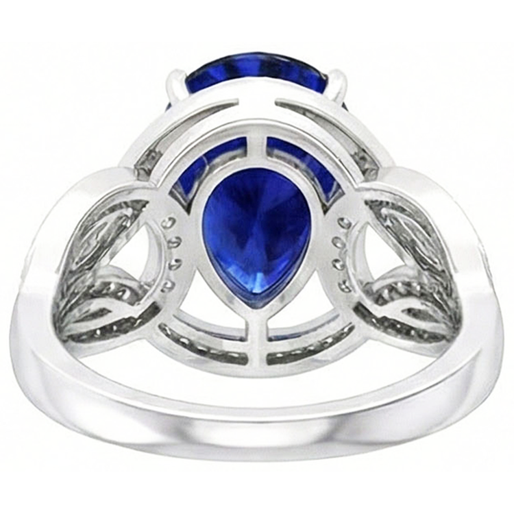 naturel pear diamant 3carats bague vue de profil