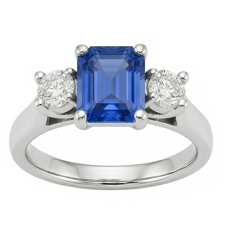 naturel round saphir 2.50carats bague angle de côté
