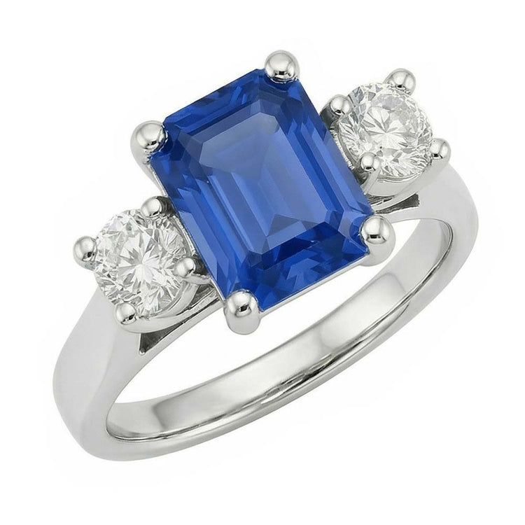 naturel round saphir 2.50carats bague vue de dessus