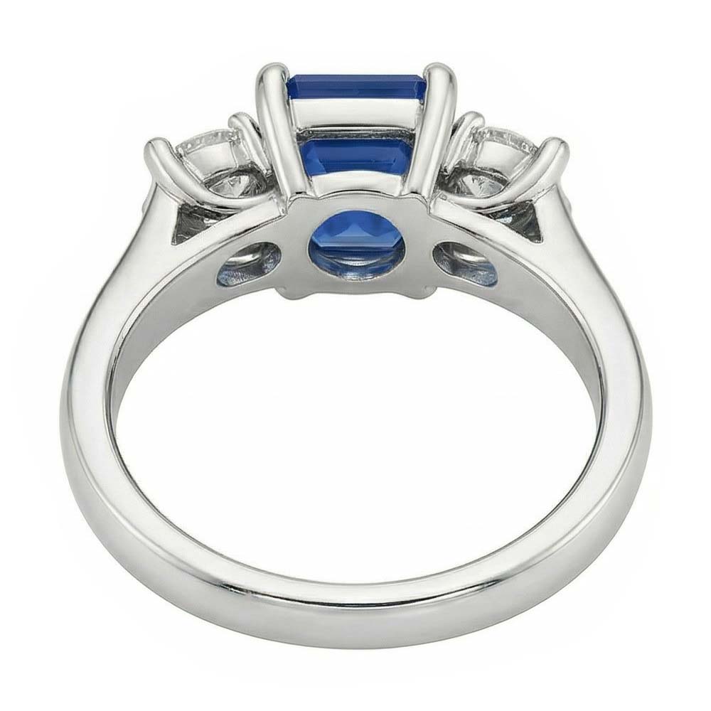 naturel round saphir 2.50carats bague vue de profil